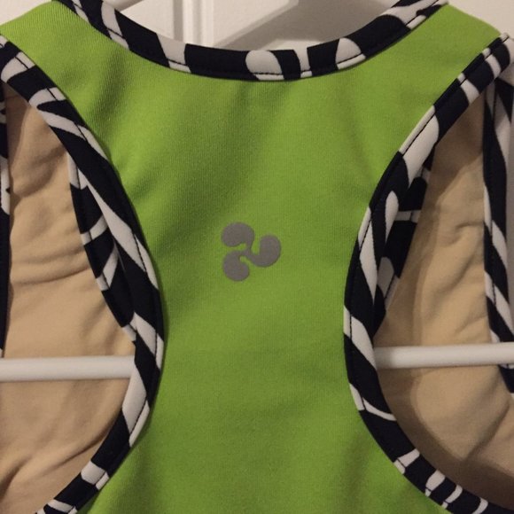 Triple Flip White/Lime Green Zebra Tank Top Size 3 - Picture 3 of 3